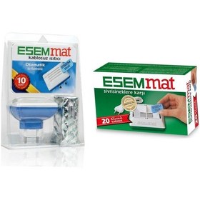 Resim Esemmat kablosuz ısıtıcı sinek kovucu cihaz 10 yedek tablet (ısı kontrollu) + 20 adet tablet 1 kutu 