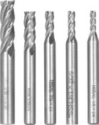 Resim Moveevo Tungsten Carbide 4-taneli End Mill Seti, 5 Adet Farklı Çaplı, Cnc Taşlama Ve Kesim İçin Hızlı Çelik Uçlar 
