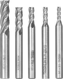 Resim Moveevo Tungsten Carbide 4-taneli End Mill Seti, 5 Adet Farklı Çaplı, Cnc Taşlama Ve Kesim İçin Hızlı Çelik Uçlar 