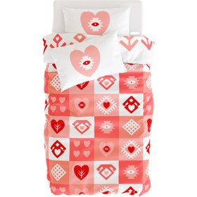 Resim Rumiya Çift Taraflı Pamuk Saten Çok Renkli Çocuk Nevresim Seti 140x200cm 