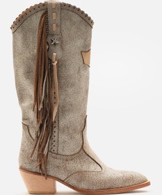 Resim Nobrand El Yapımı Kösele Taban Hakiki Dana Derisi Püsküllü Western Çizme 