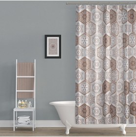 Resim Tropikhome Banyo Perdesi - Tek Kanat Duş Perdesi, Polyester Kumaş Duşakabin Perdesi 180x200 Cm Küvet Perdesi 