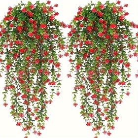 Resim 4 adet, Yapay Asma Bitkiler Sahte Asma Bitki Suni Okaliptus Yaprak Yeşillik Sarmalı Dış Mekan UV Dayanıklı Plastik Bitkiler, Sahne Dekoru, Oda Dekoru, Ev Dekoru 