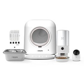 Resim Xenon Smart Akıllı Otomatik Kedi Tuvaleti 5 L Hazneli Mama Kabı Çelik Su Pınarı İç Mekan Kamera-Yedek Filtre 5'li Set 
