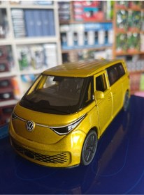 Resim OYUNCAKSAHİLİ Volkswagen ID Buzz 2023 Model 1:36 Ölçek Metal Araba Koleksiyon Demir Minibüs Gold 
