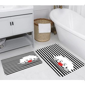 Resim Rovigo Home Dijital Baskılı 2'li Banyo paspas Takımı RVG5264 Çok Renkli 