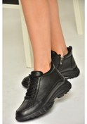 Resim Fox Shoes T555130203 Siyah Hakiki Deri Comfort Ortopedik Taban Kadın Bot Siyah 