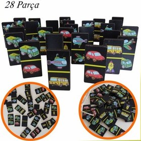 Resim Ahşap Domino Araçlar 28 Parça 