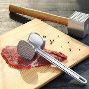 Resim Çift Taraflı Et Yumuşatıcı Çekiç - Steak, Tavuk ve Daha Fazlası İçin Dayanıklı Mutfak Aracı - Çift Taraflı Metal Mallet ile Lezzeti Geliştirir 