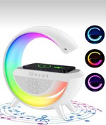 Resim Mi-ÇA HOME G Şeklinde|Çok Fonksiyonlu|Kablosuz Şarj Standlı |Bluetooth Hoparlör | Rgb Gece Lambası App Kontrol 