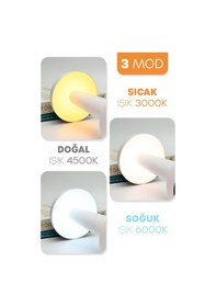 Resim Şarjlı Mantar Masa Lambası Metal Dokunmatik 3 Işık Parlaklık Ayarlı Gece Masa Üstü Lamba Gold A4 Gold 