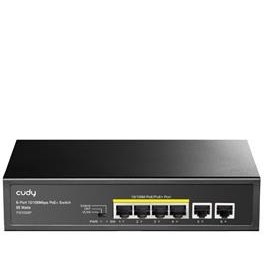 Resim Cudy Fs1006P 6 Port 10/100 Yönetilemez Desktop (4 Port Poe+) 60W (Tek Portta 30W Desteği) Switch 