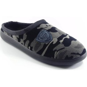 Resim Gezer Kışlık Yumuşak Taban Erkek Ev Terliği Siyah Kamuflaj - 12487 