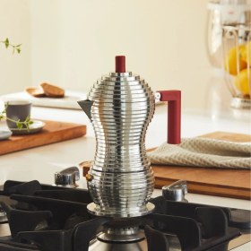 Resim Alessi Pulcina Espresso Kahve Makinesi 20 cm Kırmızı 