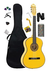 Resim Midex CG-270YLW Sarı Renk Klasik Gitar 4/4 Yetişkin Boy Sap Ayarlı Full Set 