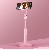Resim Masaüstü Cep Telefonu Ve Tablet Tutucu Stand Monopod Pembe 