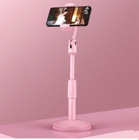 Resim Masaüstü Cep Telefonu Ve Tablet Tutucu Stand Monopod Pembe 