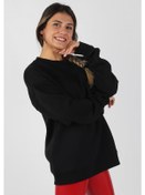 Resim Kadın Sıfır Yaka Baskılı Sweatshirt 001 