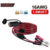 Resim Boatshop1 Clelo Araç Pili Bağlantı Adaptörü 16awg Uzatma Kablosu 1 8 Metre 6 Fit Aşırı Akım Koruma Sigortaları Karavan Tekne 