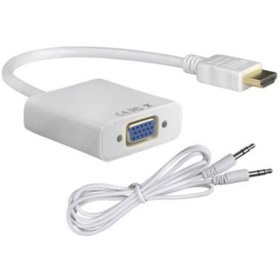 Resim Gomax Hdmı To Vga Dönüştürücü + Ses Kablosu Beyaz 