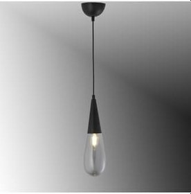 Resim TT AYDINLATMA TT023-1-FULL-SY TT Aydınlatma Damla Modeli Full Mat Siyah Tekli Avize Siyah 20 x 60 