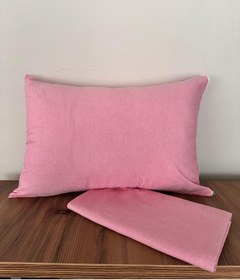 Resim Üntaş Tek Lastiksiz Çarşaf Ve 1 Adet Yastik Kilifi Pembe 