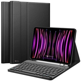 Resim NovStrap Apple Uyumlu iPad Pro 11 2022 2021 2020 2 3 4 Nesil Bluetooth Klavyeli Kılıf Kalem Bölmeli 