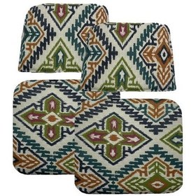 Resim Knsz minder seti 2 li zng&mğr&uslu kilim desen oturma ve sırt tel sandalyesi minderi bir arada 