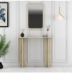 Resim Parma Aynalı Makyaj Masası - Traverten Traverten 