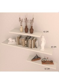 Resim Rafkestir 3 Lü Gizli Bağlantılı Raf Set ( 80 - 40 - 40 ) Kafkas Meşe ( Mat 