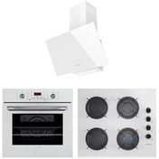 Resim İnci Beyaz Cam Ankastre Set (3206W01 - G16400-202 - 3220W6) Lanova