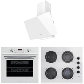 Resim İnci Beyaz Cam Ankastre Set (3206W01 - G16400-202 - 3220W6) 