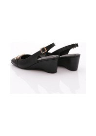 Resim Dgn 24317 Kadin Arkasi Açik Dolgu Topuklu Ayakkabi 24317-2428-R1534 Siyah 