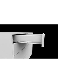 Resim Samet 450Mm Beyaz Bantlı Çekmece Rayı 1 Takım Beyaz 