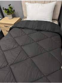 Resim Clasy %100 Pamuk Ranforce Çift Kişilik Yorgan Çift Taraflı Arakis V4 Antrasit Düz Desenli Kapitoneli Antrasit 