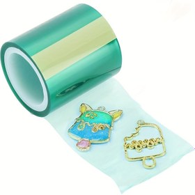 Resim 1 Rulo Yüksek Sıcaklığa Dayanıklı Yeşil Yarı-Şeffaf Dikişsiz Bant DIY Takı Yapımı, Epoksi Reçine Kalıpları ve Metal Çerçeve El Sanatları İçin - 5m/16.4ft Rulo, Parlak Bitiş, Elektrik Gerekmez 