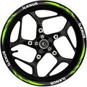 Resim Outletore Özel isim Beyaz yazılı neon(fıstık yeşili) pençe şeritli 