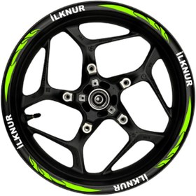 Resim Outletore Özel isim Beyaz yazılı neon(fıstık yeşili) pençe şeritli 