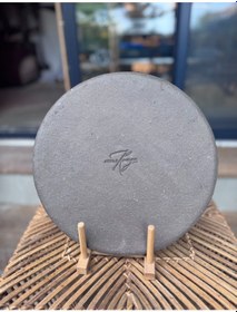 Resim Argile Rouge Büyük Servis Tabağı El Yapımı Stoneware Antrasit 