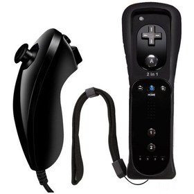 Resim Yifomall Wii Oyun Konsolu İçin Sol-sağ Kollü Kumanda, Dahili Hızlandırıcı, 2'li Paket, Siyah Renk, Direk Fabrika Satışı 