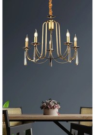 Resim Burenze Luxury Modern Kontes Exclusive Sarkıt Countess Avize 5'li Eskitme Bronz -burenze0199 Eskitme 