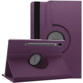 Resim Samsung Galaxy Tab S8 Plus X800 Kılıf 360 Rotating Stand Deri Mor 