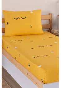 Resim Pes Lastikli Çarşaf Seti Tek Kişilik Dide Sarı Sarı 