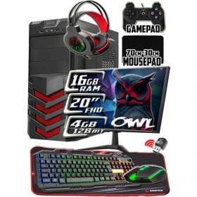 Resim Warbox Owl 16GB Ram X5650 Işlemci 256GB SSD 250GB HDD R7 240-4GB E.kartı 20" Monitör Gaming Takım Bilgisayar 