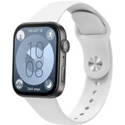 Resim Ekılıf - Huawei Watch Fit 3 Uyumlu - Kordon 22mm Silikon Kordon Krd-11 - Beyaz 