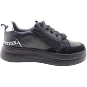 Resim yuppi shoes Kız Okul Ayakkabısı Siyah Zincirli 