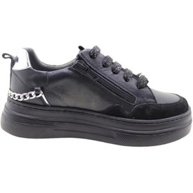 Resim yuppi shoes Kız Okul Ayakkabısı Siyah Zincirli 
