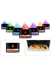 Resim Şömine Hava Nemlendiricisi 4 Renkli Alevli Ve Doğal Taş Hediyeli 