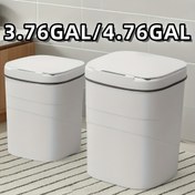 Resim 14L/18L Akıllı Dokunmatik Banyo Çöp Kutusu Kapaklı - Sessiz Çalışma, Pil ile Çalışır (Piller Dahil Değildir). Bu Otomatik Sensörlü Çöp Kutusu, Mutfak, Banyo, Ofis ve Yatak Odaları Gibi Çeşitli Senaryolar İçin Uygun. 