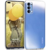 Resim Oppo Reno 4 Kılıf Transparent Soft Beyaz Microsonic